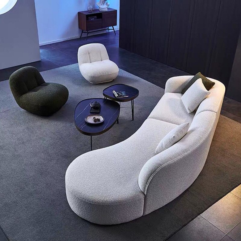Leisure Luxury Modern Home Living Room Hotel 3 Seater Velvet Sofa Furniture Set Fabric 1 Piece Set of Sofas for Living Room YIBO