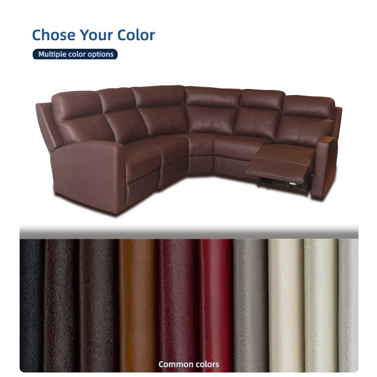 Contemporary Adjustable L Shape Corner Sectional Sofa Electric Recliner Genuine Leather Sofa Couch Living Room Sofas