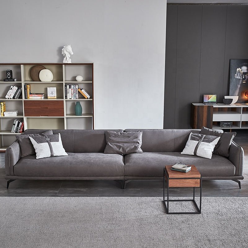 shunde kabasa sofa factory provided dark gray divano living room technology cloth sofa set