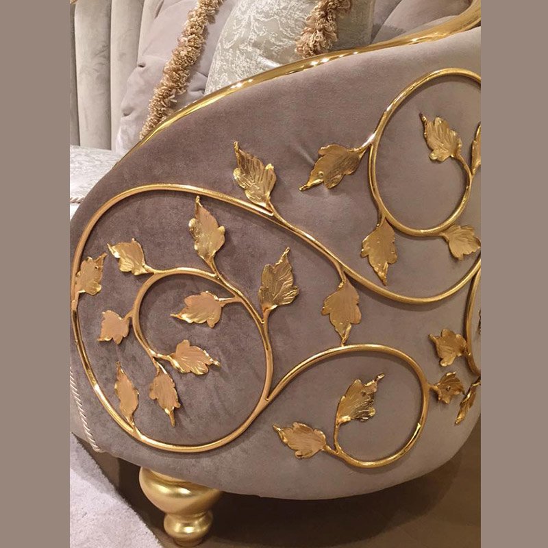 Light luxury fabric sofa combination French living room solid wood carved sofa European villa palace furniture