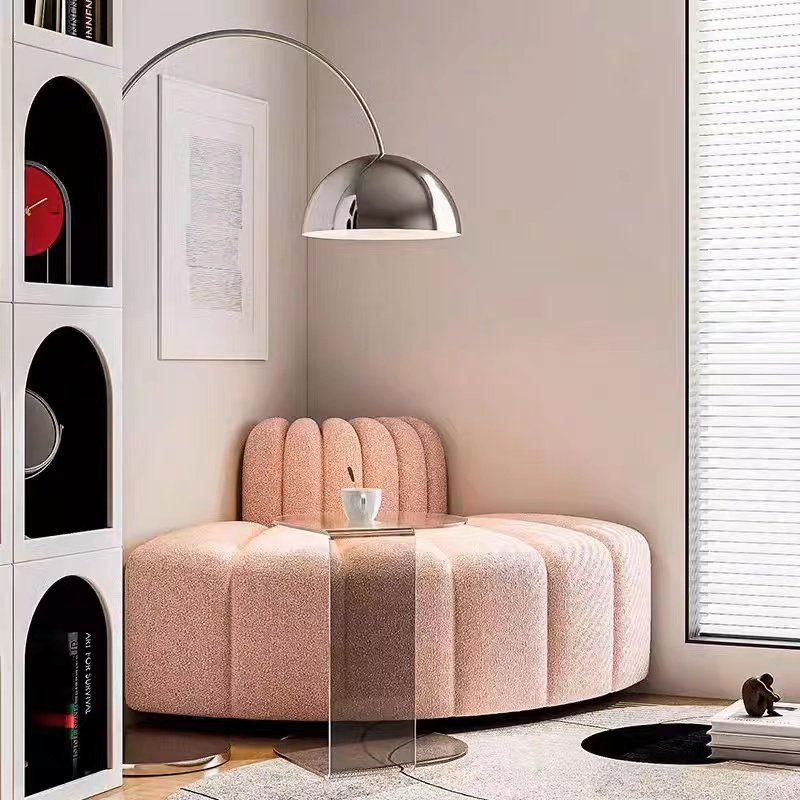 Modern Leisure Single Sofa for Bedroom & Living Room Fabric Wood Combination for Hotel or Apartment Furniture Corner Feature
