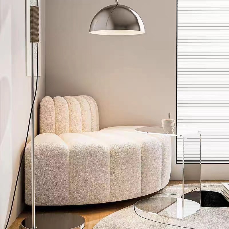 Modern Leisure Single Sofa for Bedroom & Living Room Fabric Wood Combination for Hotel or Apartment Furniture Corner Feature