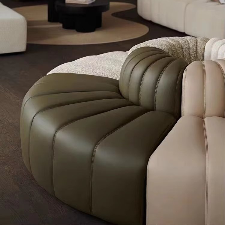 Modern Leisure Single Sofa for Bedroom & Living Room Fabric Wood Combination for Hotel or Apartment Furniture Corner Feature