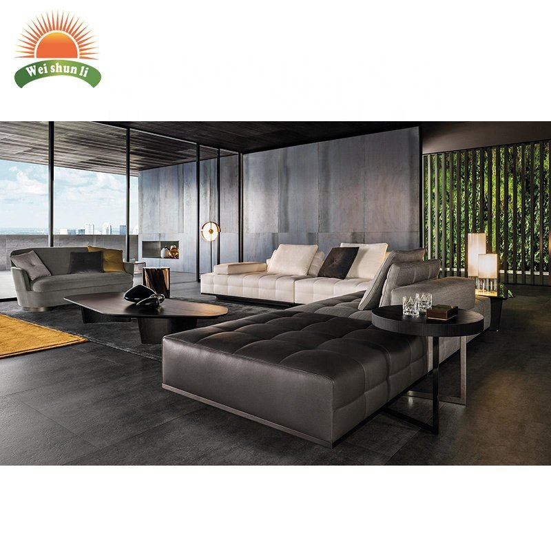 Italy Design Luxury Style Living Room Furniture High-end Sectional Eco-leather Sofa Modern Sofa Set