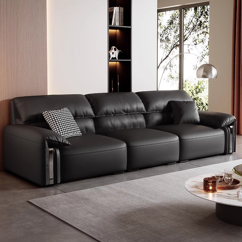 Italian Minimalist Leather Sofa Bed Electric Function Upholstery Couch Living Room Sofas