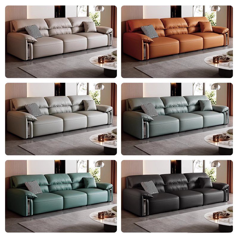 Italian Minimalist Leather Sofa Bed Electric Function Upholstery Couch Living Room Sofas