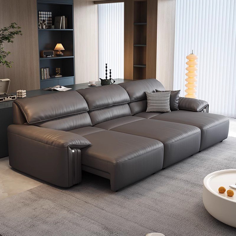 Italian Minimalist Leather Sofa Bed Electric Function Upholstery Couch Living Room Sofas