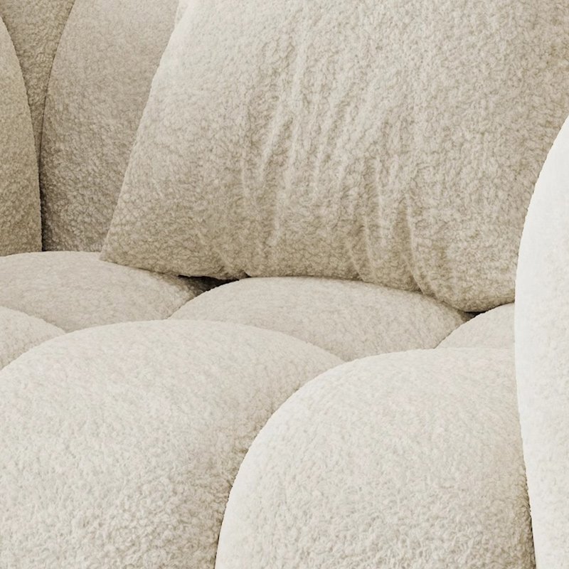 Pumpkin single sofa light French cream wind modern simple fabric living room leisure sofa chair straight row sofa