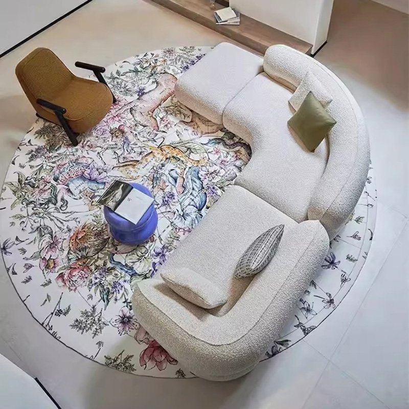 Modern velvet cloth modular green sofa 7 seater sofa set furniture for home luxury sectional curved soft couch living room sofas
