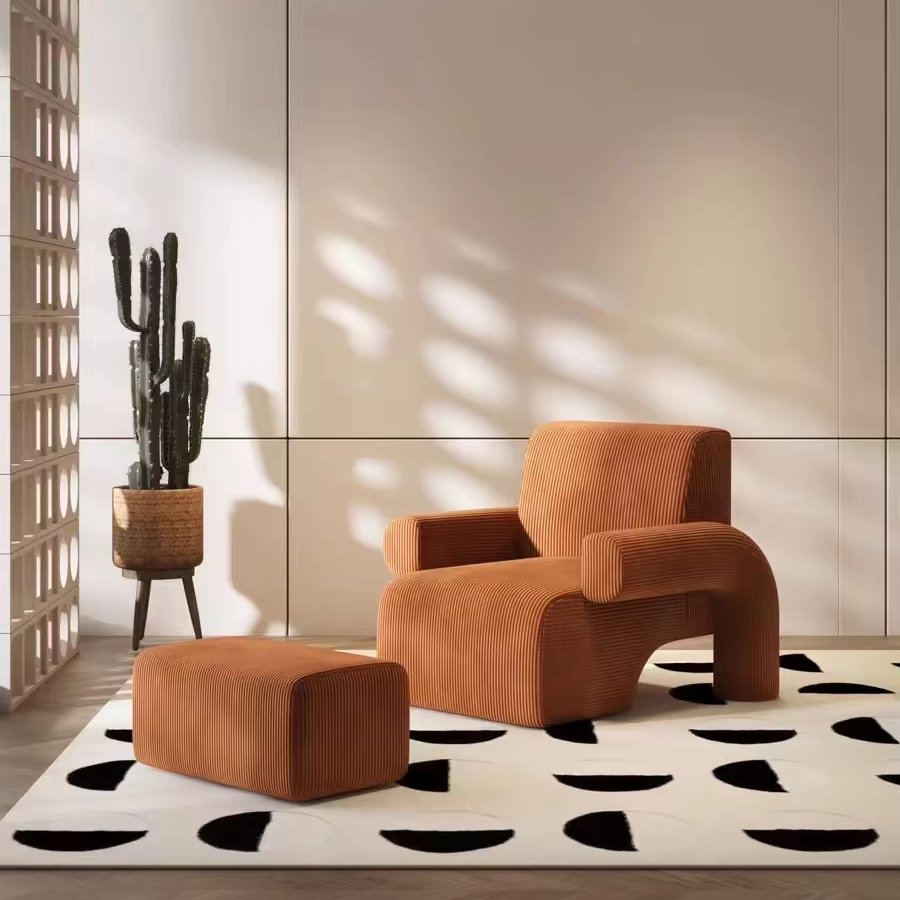 Casual Restaurant Velvet Living Room Sofa Chair Cafe Lounge Style for Comfort and Style