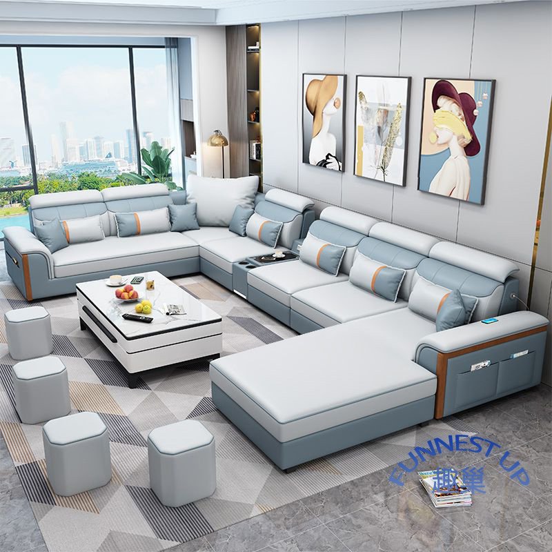Best Seller European Style U Shape sofa Fabric Living Room Sofa Long Couch Sectional sofa set furniture