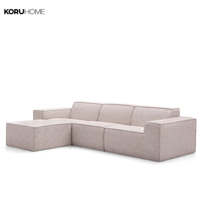 High-Quality Performance Compressed Sofa And Ottoman Modern Linen Living Room Sofas