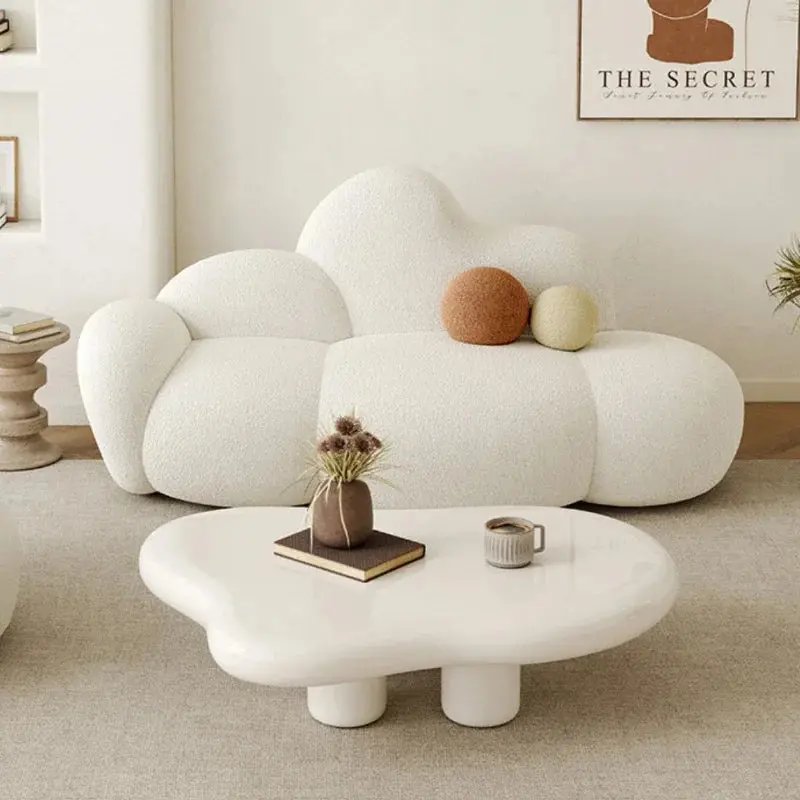 White Cloud Living Room Sofas Modern Fabric Minimalist European Corner Couch Cozy Floor Cushions Divano Household Furnitures