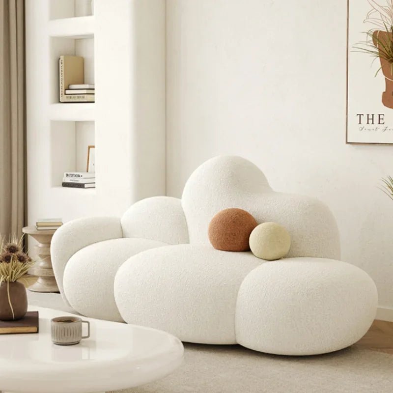 White Cloud Living Room Sofas Modern Fabric Minimalist European Corner Couch Cozy Floor Cushions Divano Household Furnitures