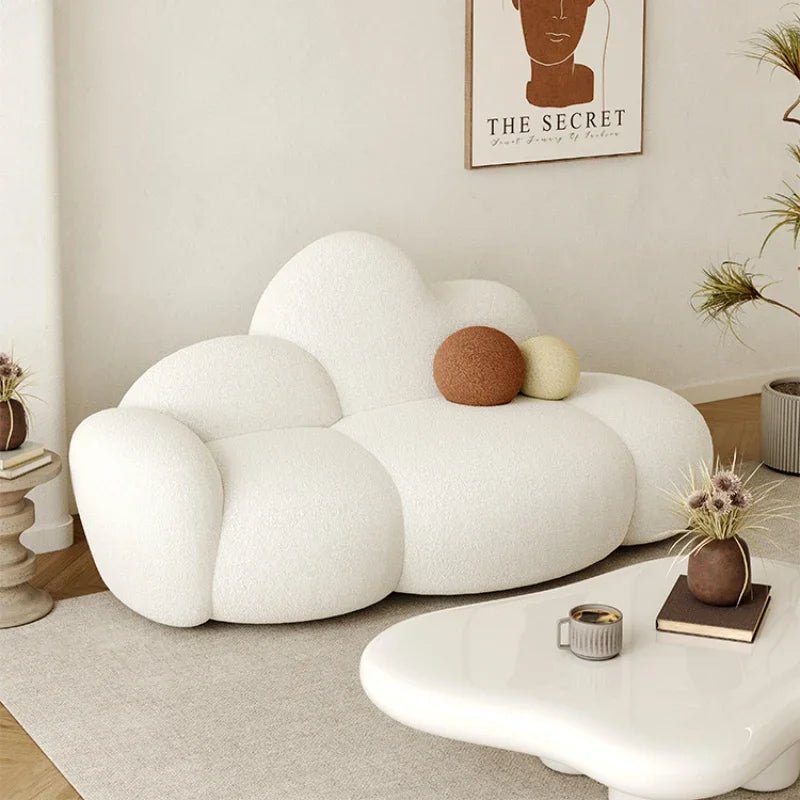 White Cloud Living Room Sofas Modern Fabric Minimalist European Corner Couch Cozy Floor Cushions Divano Household Furnitures