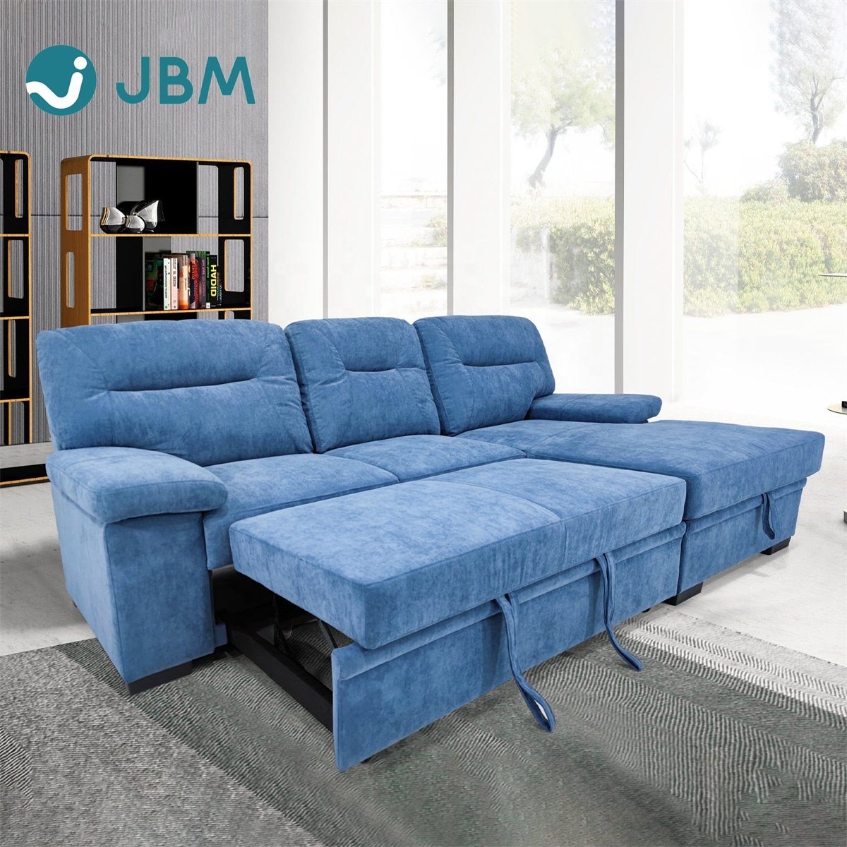 Wholesale OEM L shape living room sofas sleeper Storage sofa cum bed