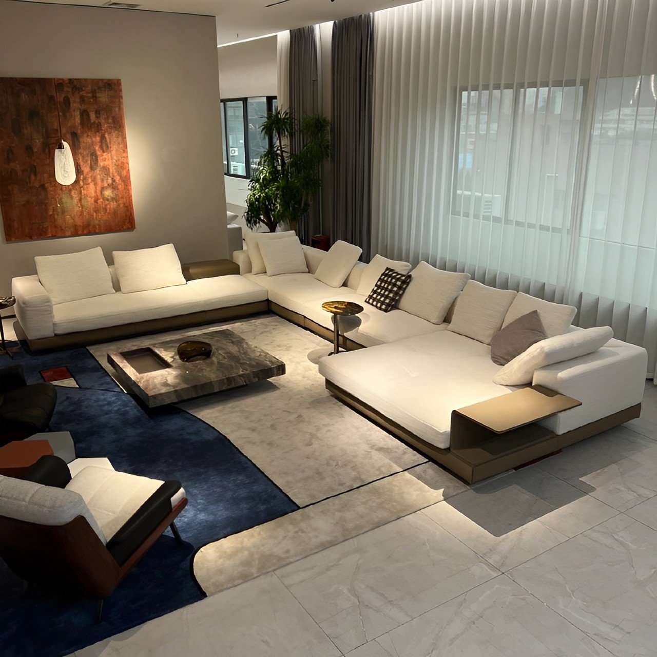 Italian design apartment sofa set furniture luxury modular couch modern design fabric corner living room sofas