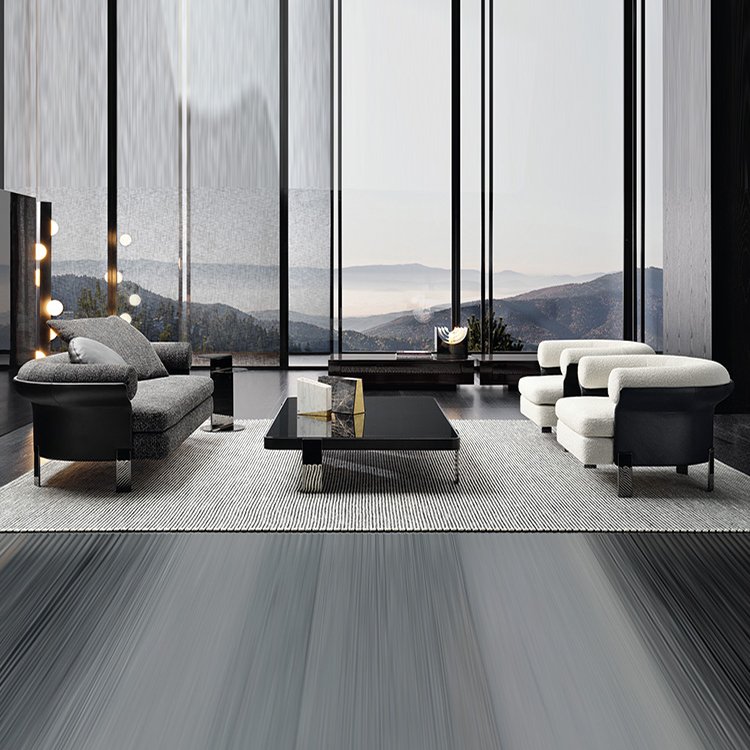 Minimalist simple technology fabric special-shaped high end italian living room set furniture modern 3 seat italian modern sofa