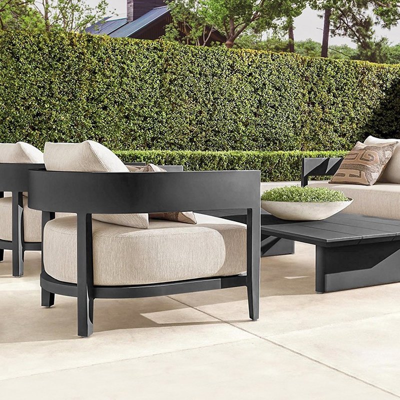Outdoor Modern Sofa Set Furniture Aluminum Luxury Couch Garden Furniture Sofa Sets Metal Outdoor Furniture