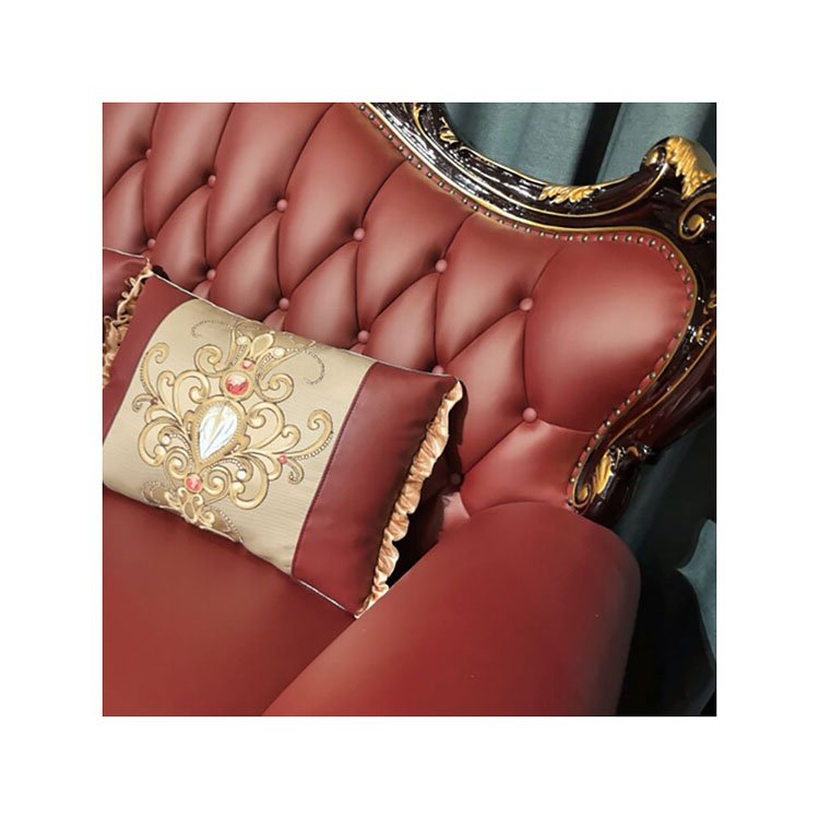 2024 Classical Luxury European Design Living Room Sofa Royal Couch three-piece set Golden Combination Genuine Leather Sofa
