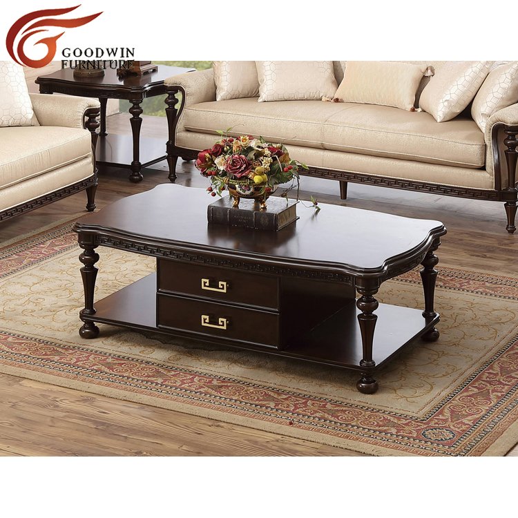 American classic sitting room wooden sofa set furniture living room sofa 9783