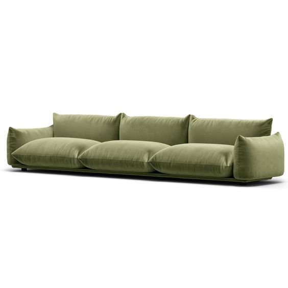 Modern style furniture 2 Seat Green velvet sofa couch sectional living room sofas set Marenco sofa