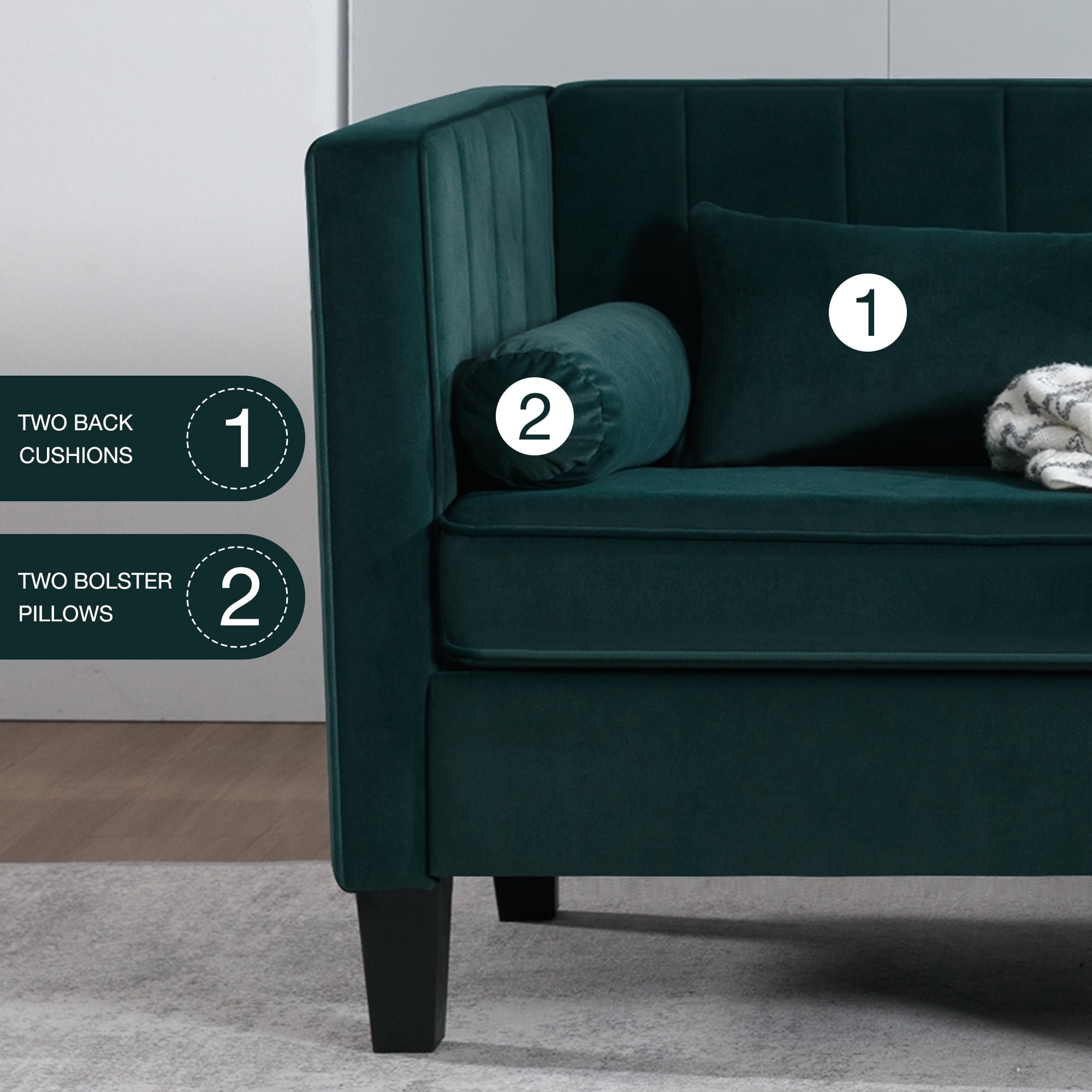 VANBOW velvet sofa mid-century love seats sofa furniture soft couch living room sofas