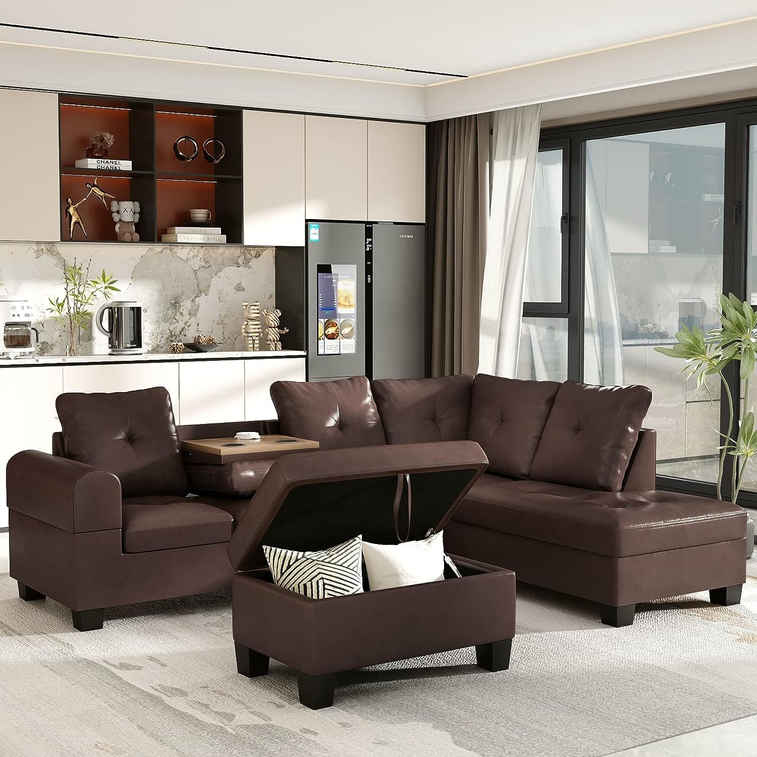 Home Furniture Manufacturer Cheap Latest Design Living Room Sofas Love Seat Couch Living Room Modern Leather Sectional Sofa set