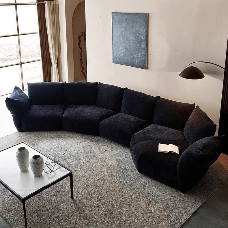Large apartment villa living room arc multi-combination large seat deep petal sofa