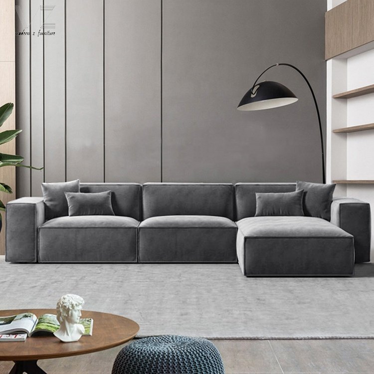 White Nordic Luxury Sectional Corner Chaise Lounge Couch Modular Furniture Sectional Modern L Shaped Sofa Set For Living Room