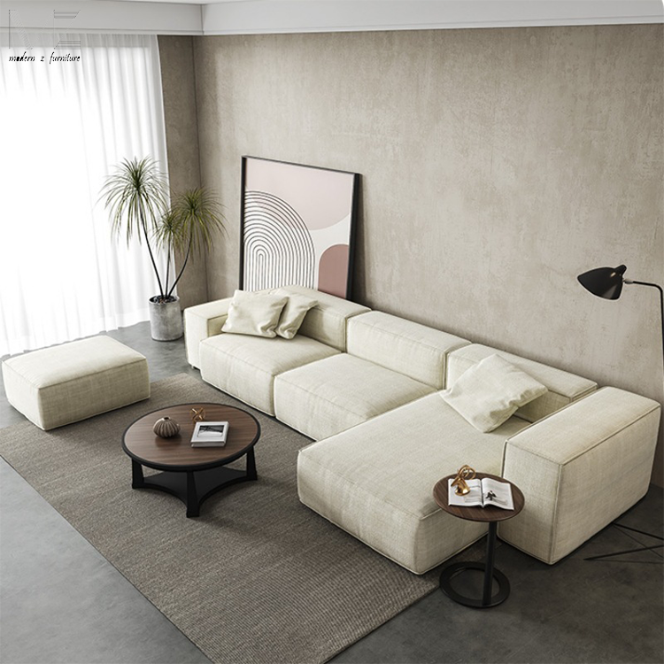 White Nordic Luxury Sectional Corner Chaise Lounge Couch Modular Furniture Sectional Modern L Shaped Sofa Set For Living Room