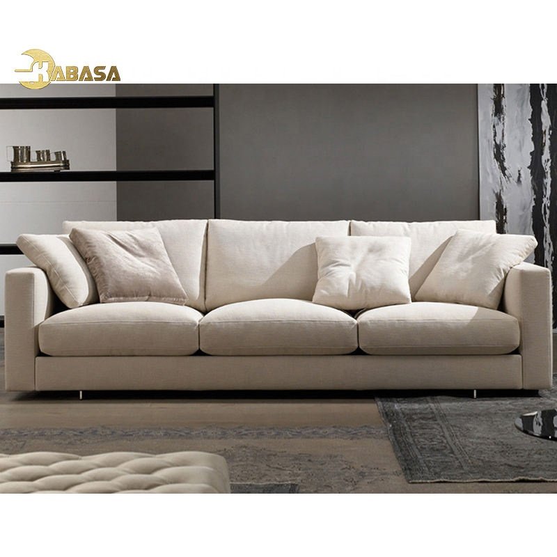 High Quality Ottoman Modular Sectional 4-Piece Reversible Chaise Feather Couch Extended Living Room Sofa