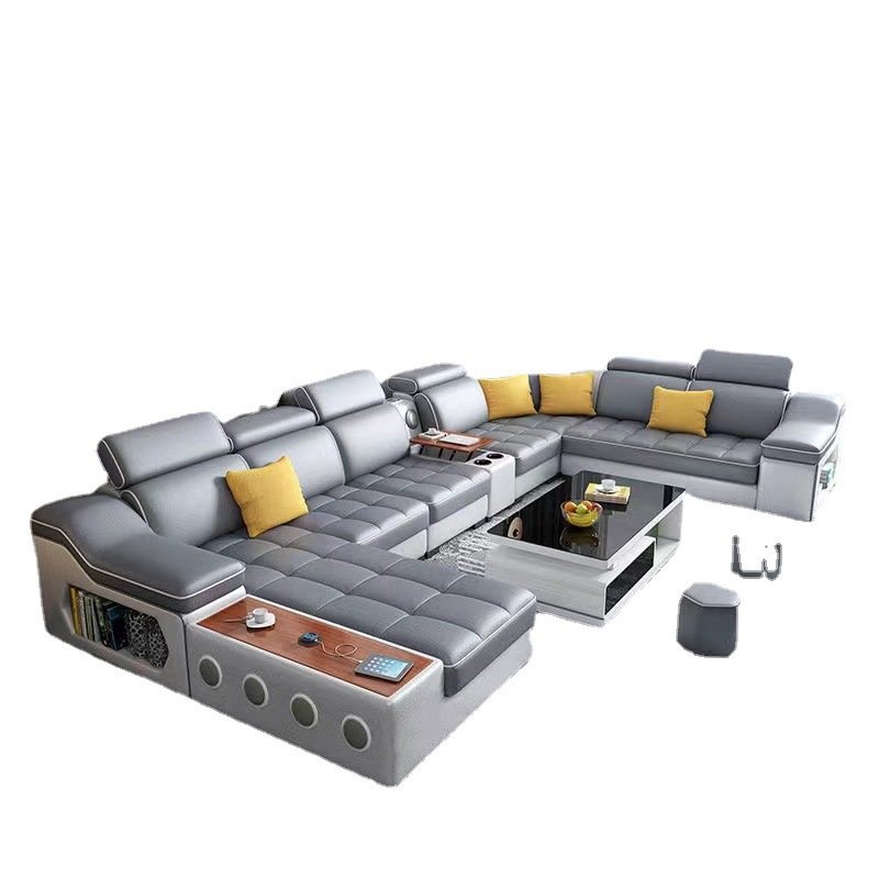 Modern L Shape Sofa 3 Seats Home Furniture Corner Sofa European Style Living room Furniture Living Room Fabric Leather sofa