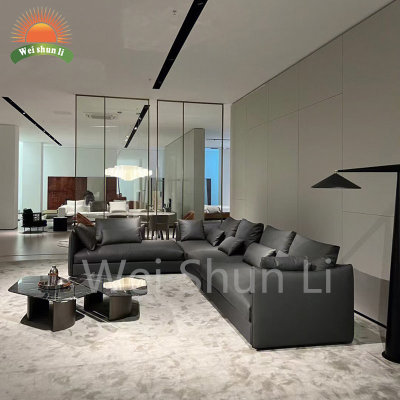Hot modular 3 seater couch home furniture black leather sectional sofa modern couch L shape sofa set furniture living room sofas