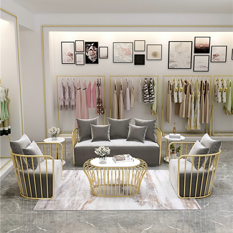 Modern Luxury Velvet Sofa Set Tufted Green Pink Multi-Color Reception Area Furniture Commercial Store Hotel Includes Tea Metal