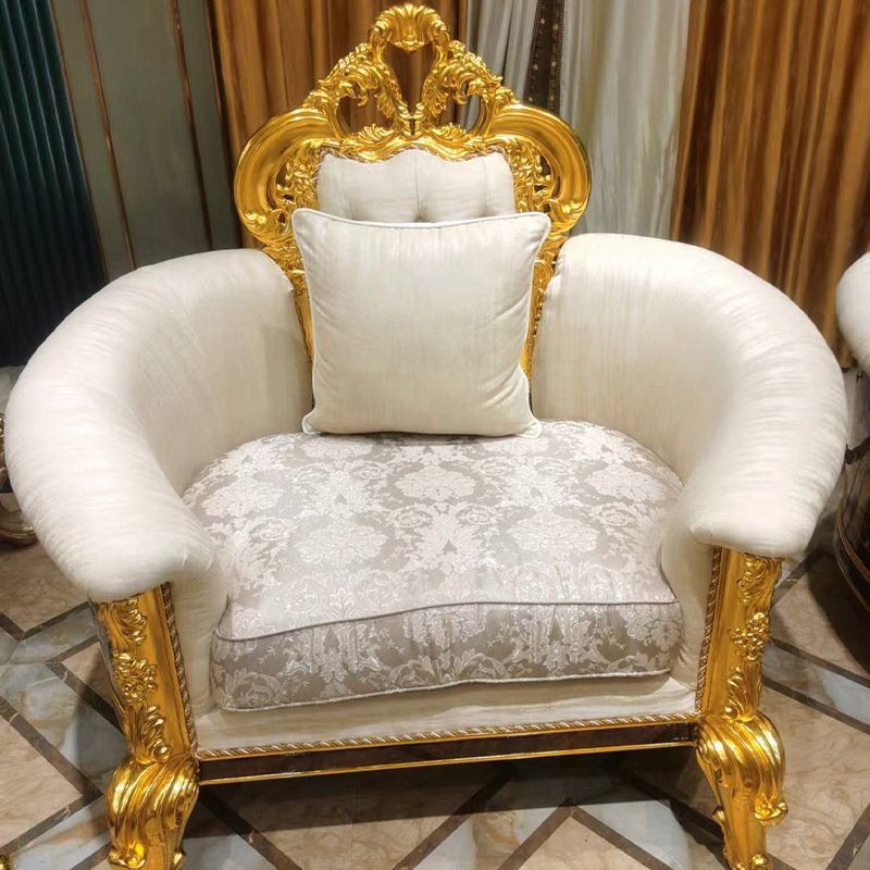 European style royal vintage classic sofa furniture luxury carved solid wood living room sofa