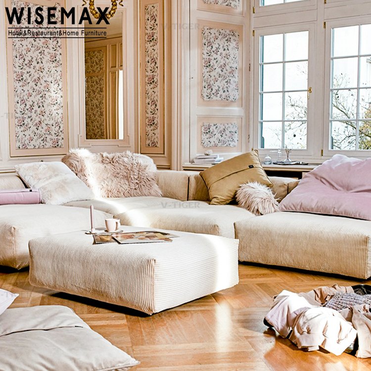 WISEMAX FURNITURE designer living room furniture sofas fabric couch modular sectionals floor sofa down feather lazy couch sofas
