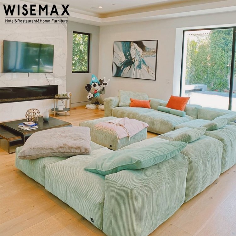WISEMAX FURNITURE designer living room furniture sofas fabric couch modular sectionals floor sofa down feather lazy couch sofas