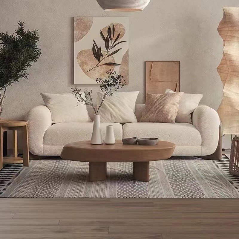 French Light Luxury Cream Style Fabrics Sofa Hotel Living Room Sofa Set Furniture velvet Home Minimalist Sofa