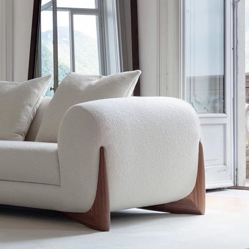 French Light Luxury Cream Style Fabrics Sofa Hotel Living Room Sofa Set Furniture velvet Home Minimalist Sofa
