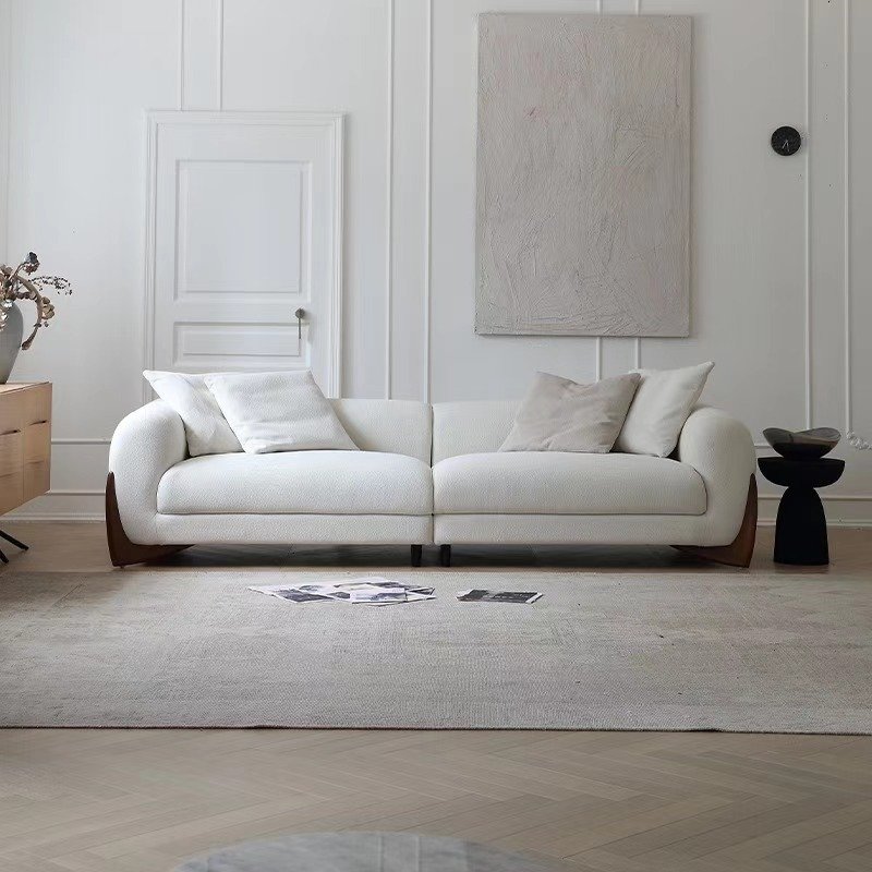 French Light Luxury Cream Style Fabrics Sofa Hotel Living Room Sofa Set Furniture velvet Home Minimalist Sofa