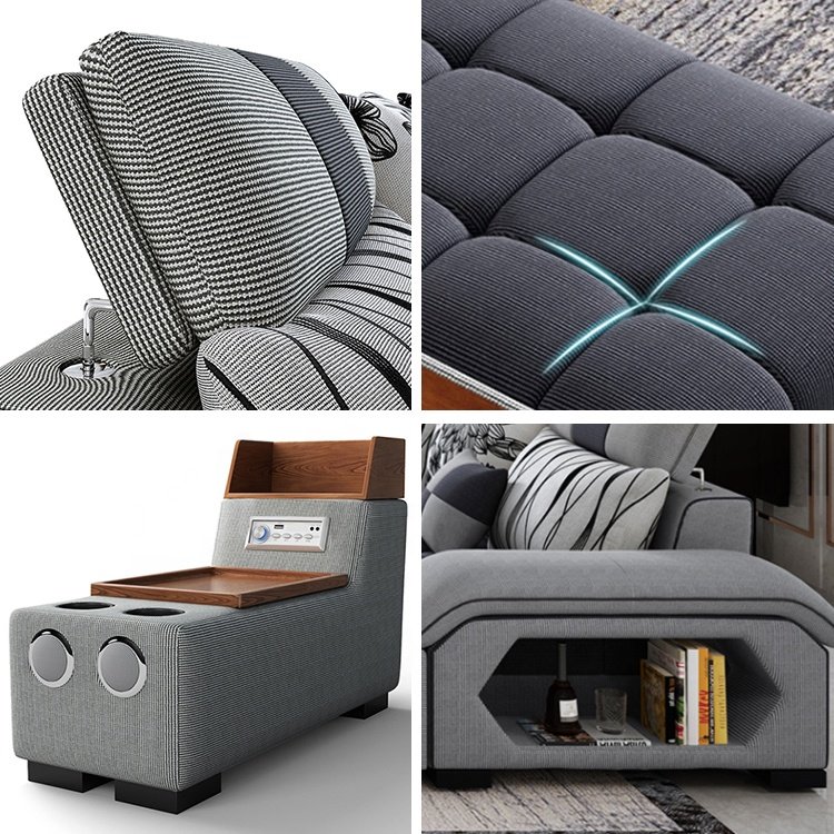 Home furniture hot sale new arrival adult sectional corner 7 seater U shape latex fabric modern living room sofas manufacturer