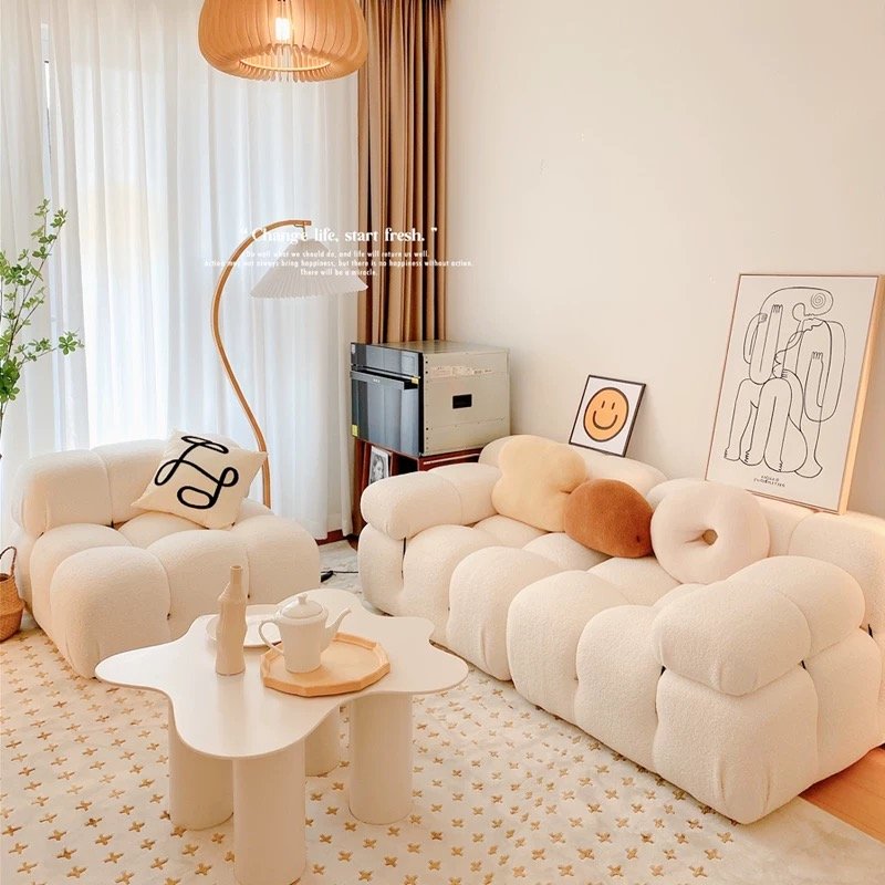Nordic Elegant 3-Seater L-Shaped Leather Sectional Sofa Set High Style Modular Living Room Furniture Wood Foam Internal Hall