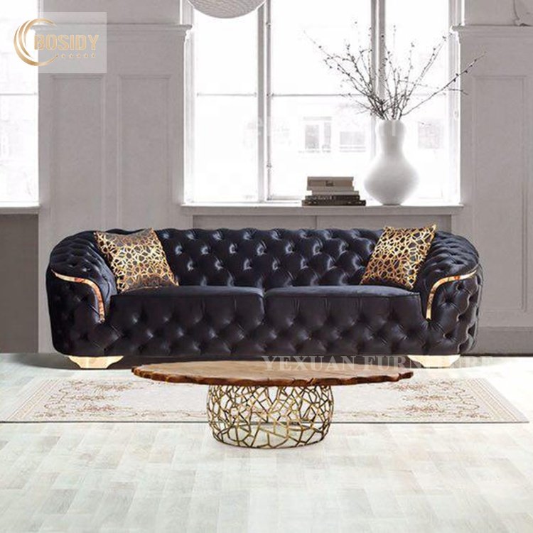 Modern sofa set furniture living room China manufacture couches luxury living room sofa new design tufted back sofa