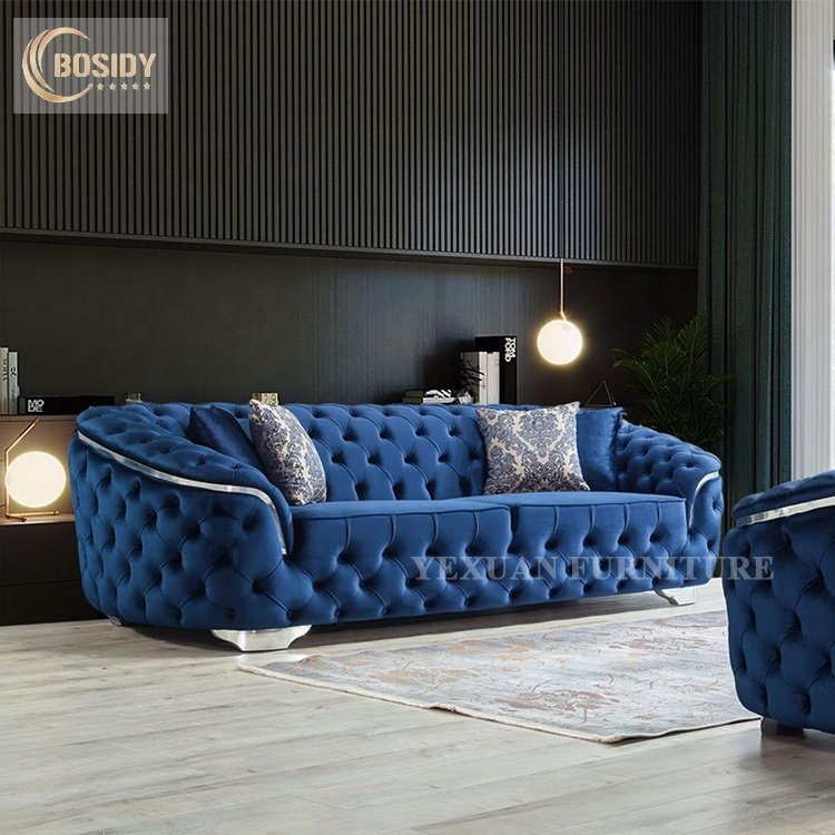 Modern sofa set furniture living room China manufacture couches luxury living room sofa new design tufted back sofa