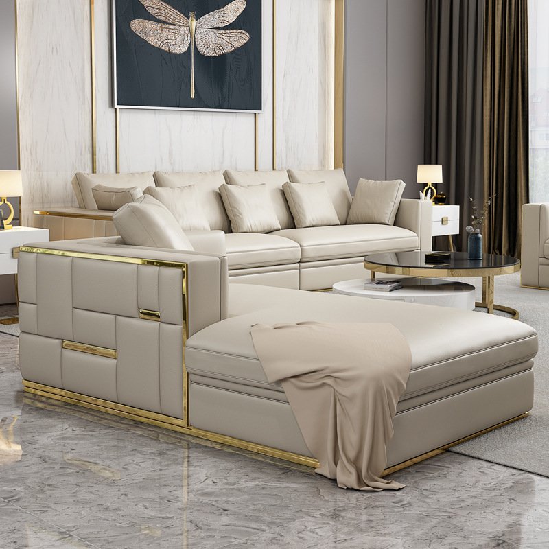 Factory direct supply corner couch one two three seaters sofa luxury genuine leather Italian modern living room sofas