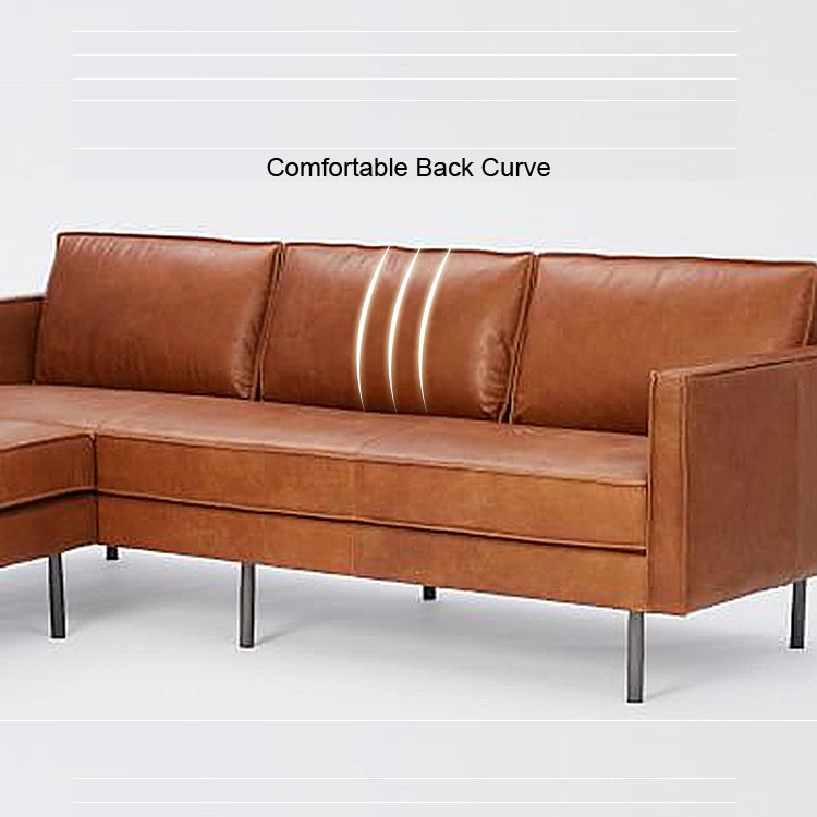 High Quality L Shape Modern Sectional 3 Seater Living Room Italian Style Luxury Genuine Leather Corner Sofa Set
