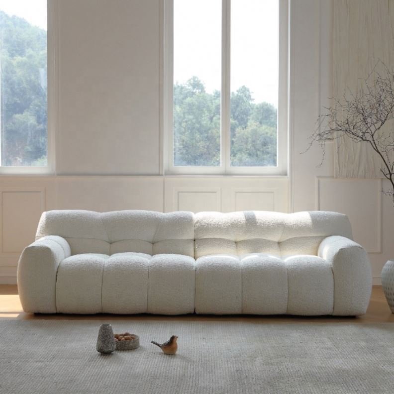 HJ HOME 3 seater beige interior design upholstery fabric sofa couch soffa canape settee living room sofas