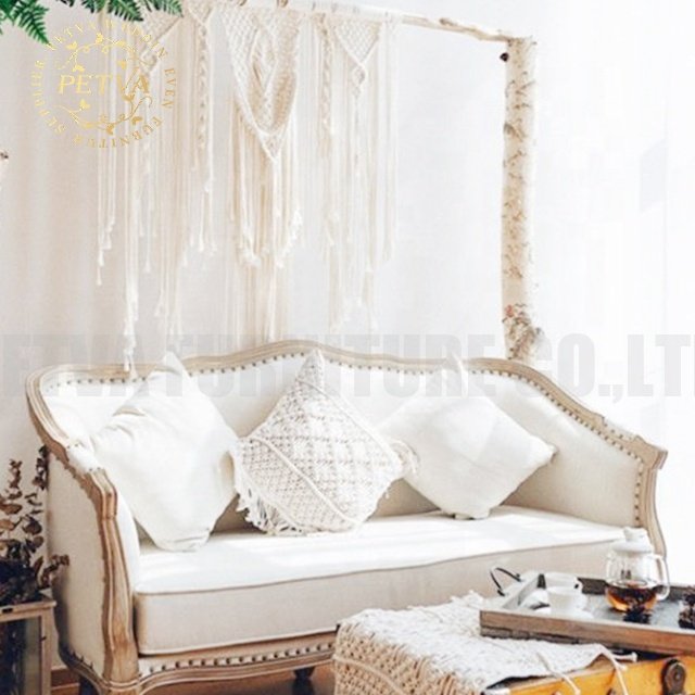 French linen white wedding living room sofas love seat sofa wedding for event used