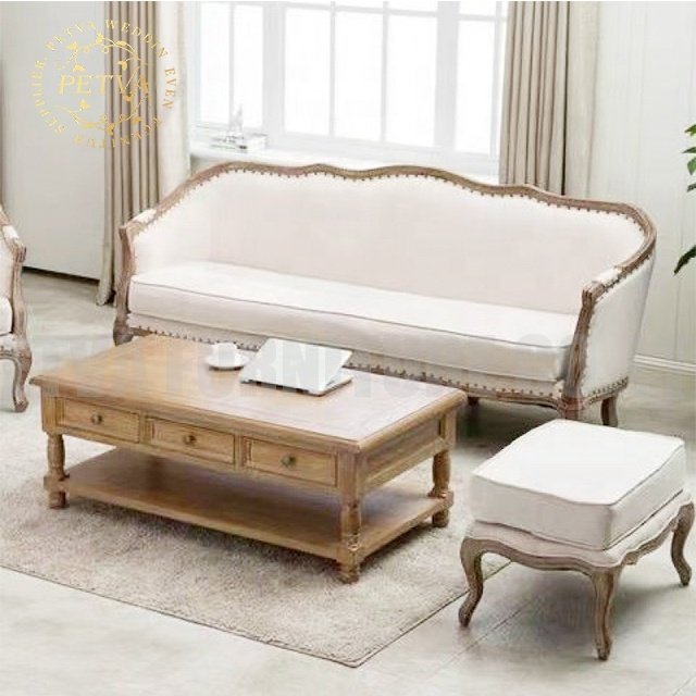 French linen white wedding living room sofas love seat sofa wedding for event used